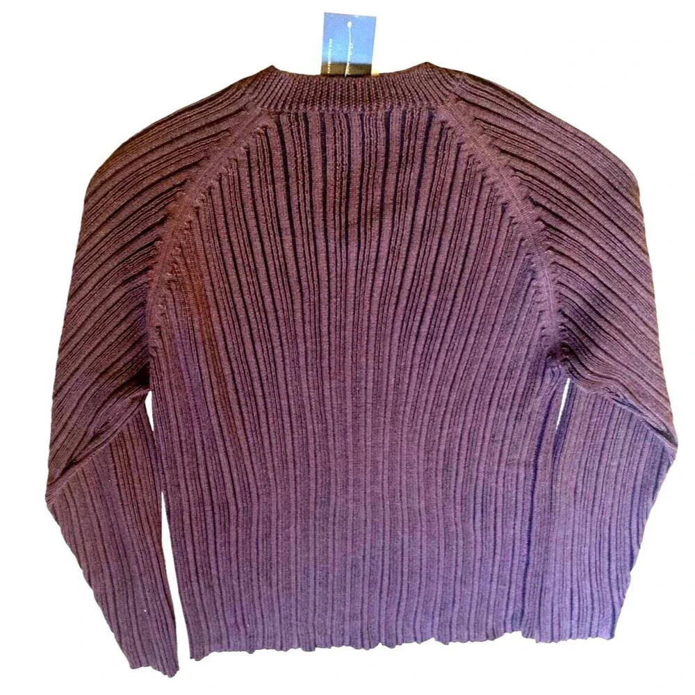 NWT sweater Kenneth Cole pull over XL v neck chunky cable knit wool blend preppy